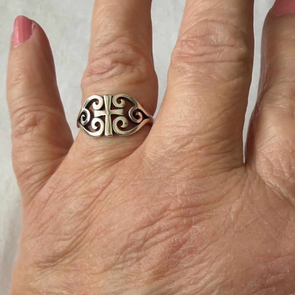 James Avery Scroll Cross Ring - Picture 2 of 5